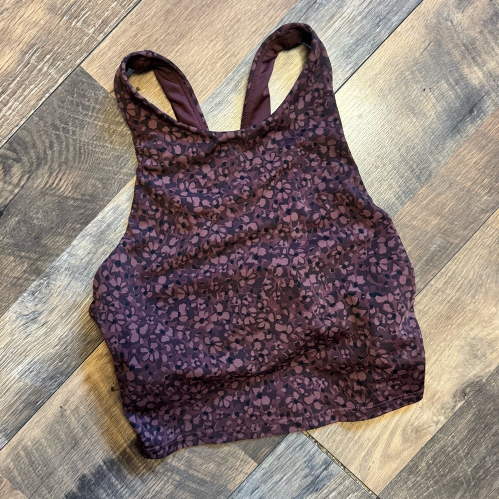 Athleta Maroon Patterned Bra